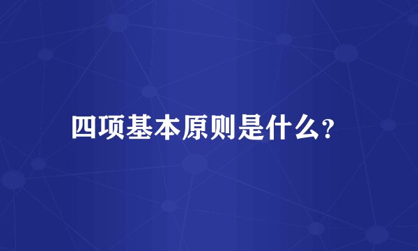 四项基本原则是什么？