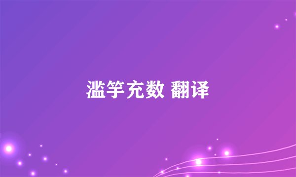 滥竽充数 翻译
