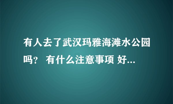 有人去了武汉玛雅海滩水公园吗？ 有什么注意事项 好不好玩啊？