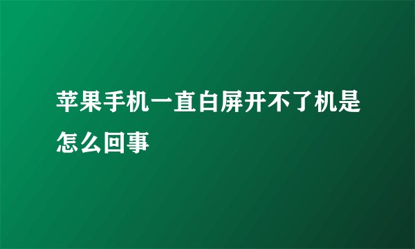 苹果手机一直白屏开不了机是怎么回事