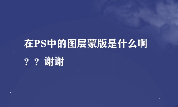 在PS中的图层蒙版是什么啊？？谢谢