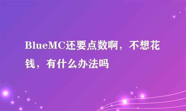 BlueMC还要点数啊，不想花钱，有什么办法吗