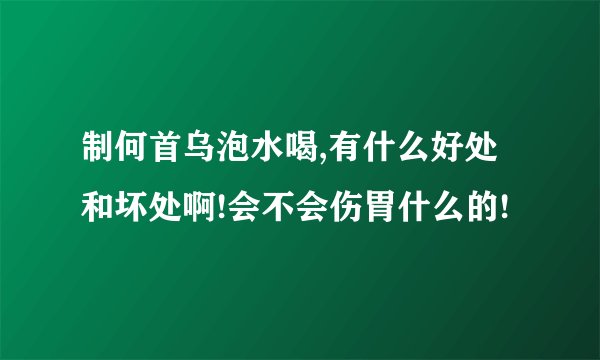 制何首乌泡水喝,有什么好处和坏处啊!会不会伤胃什么的!
