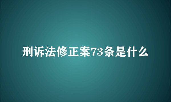 刑诉法修正案73条是什么