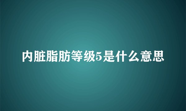 内脏脂肪等级5是什么意思