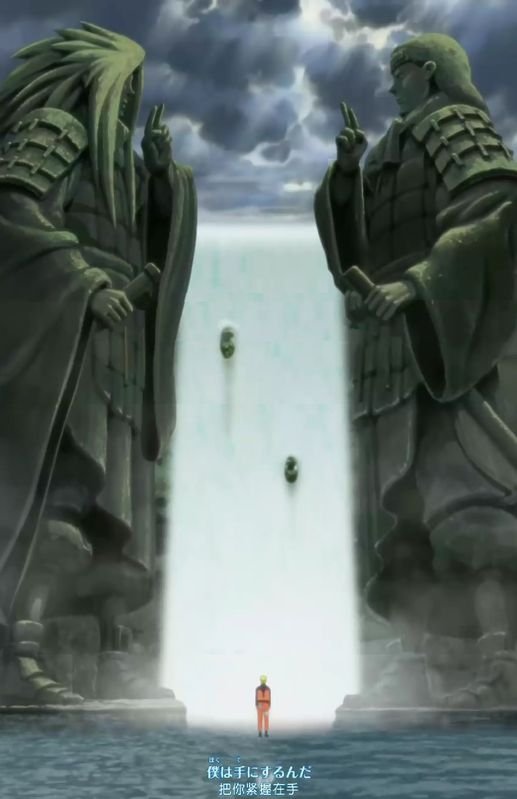 火影忍者终结谷两尊雕像全影图“？