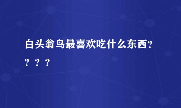 白头翁鸟最喜欢吃什么东西？？？？
