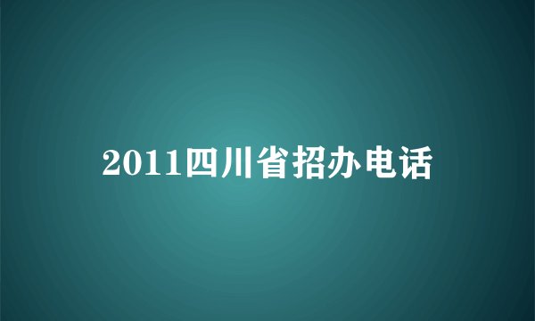 2011四川省招办电话