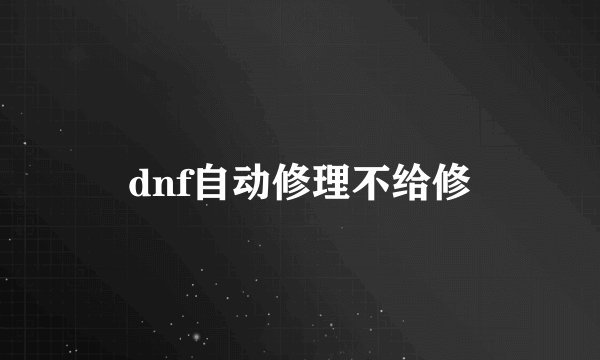dnf自动修理不给修