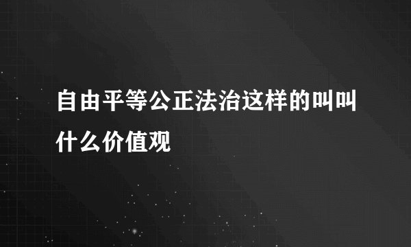 自由平等公正法治这样的叫叫什么价值观