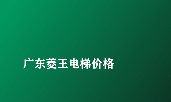 
广东菱王电梯价格

