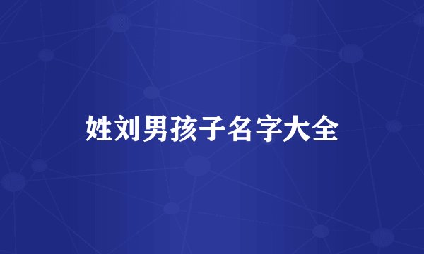 姓刘男孩子名字大全
