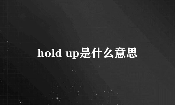 hold up是什么意思