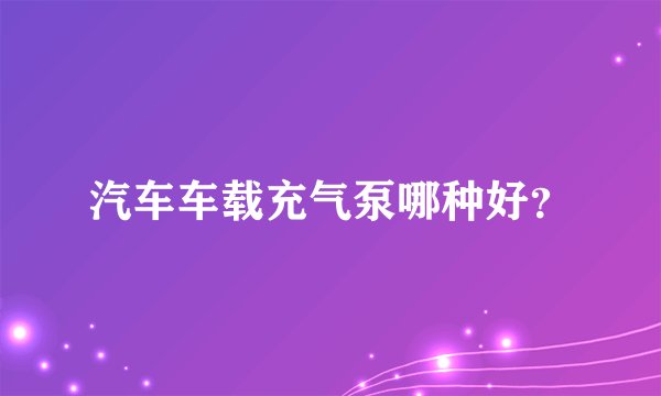 汽车车载充气泵哪种好？