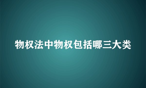 物权法中物权包括哪三大类