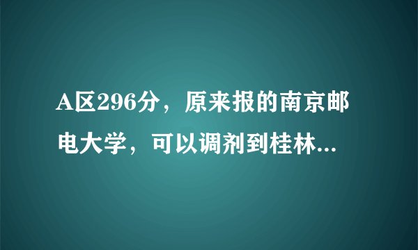 A区296分，原来报的南京邮电大学，可以调剂到桂林电子科技大学吗？ 本科是211+985院校，惭愧……