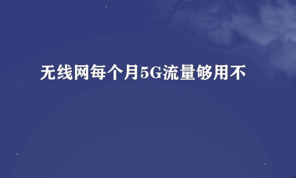 无线网每个月5G流量够用不