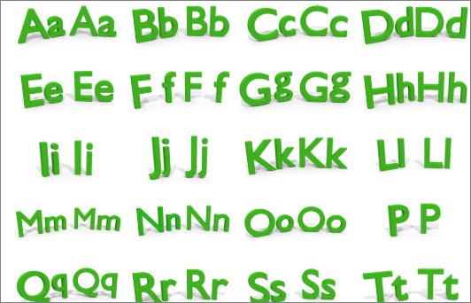 英文字母大小写对照表