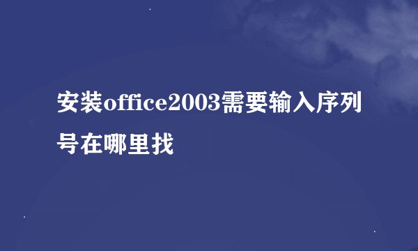 安装office2003需要输入序列号在哪里找