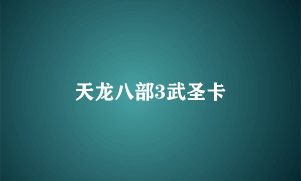 天龙八部3武圣卡