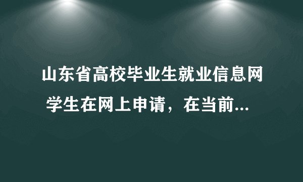 山东省高校毕业生就业信息网 学生在网上申请，在当前状态显示的是等待审核是什么意思？