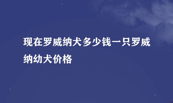 现在罗威纳犬多少钱一只罗威纳幼犬价格