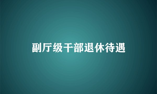副厅级干部退休待遇