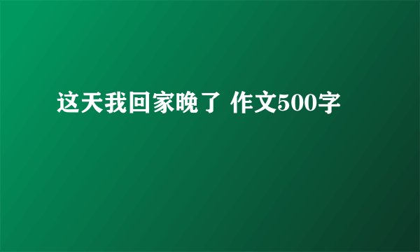 这天我回家晚了 作文500字