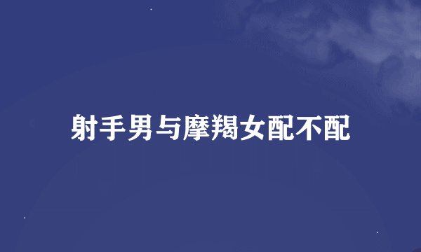射手男与摩羯女配不配