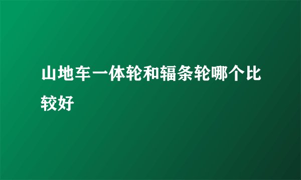 山地车一体轮和辐条轮哪个比较好