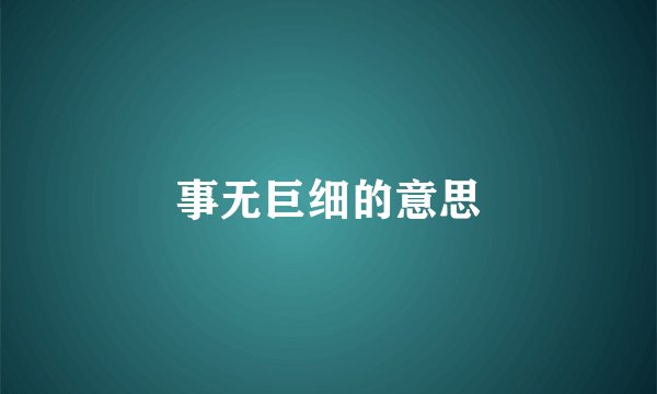 事无巨细的意思