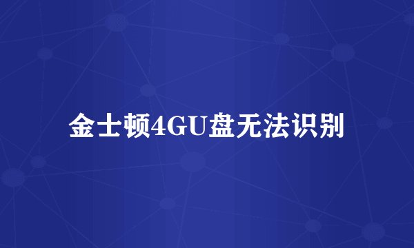 金士顿4GU盘无法识别