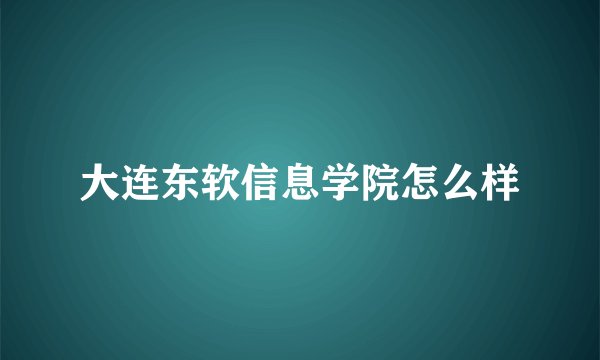 大连东软信息学院怎么样