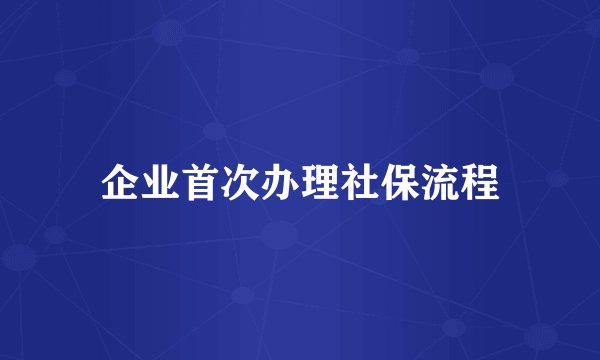 企业首次办理社保流程