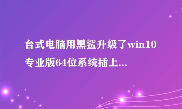 台式电脑用黑鲨升级了win10专业版64位系统插上耳机和音响都没声音了