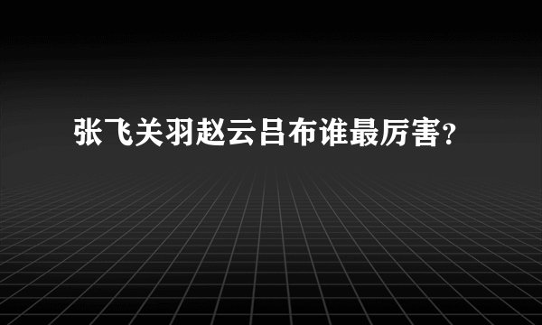 张飞关羽赵云吕布谁最厉害？