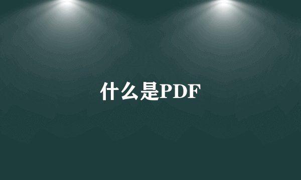 什么是PDF