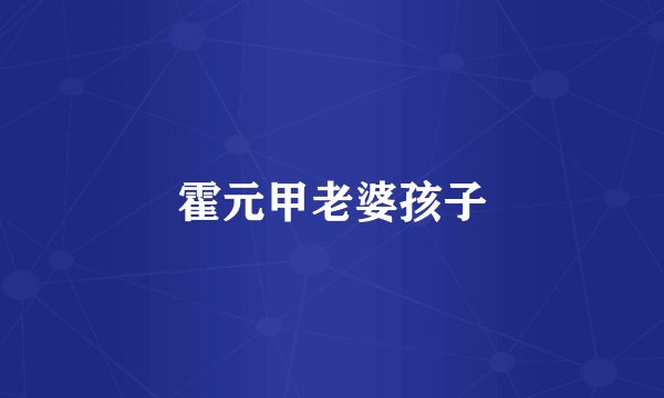 霍元甲老婆孩子