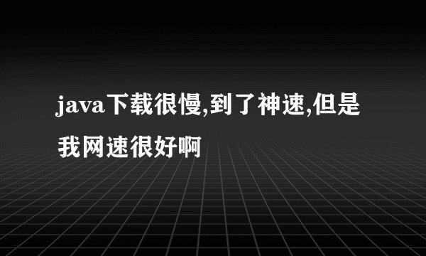 java下载很慢,到了神速,但是我网速很好啊