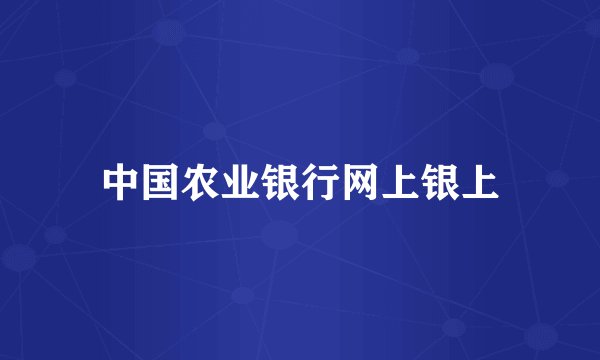 中国农业银行网上银上