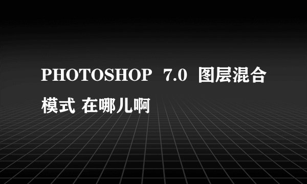 PHOTOSHOP  7.0  图层混合模式 在哪儿啊