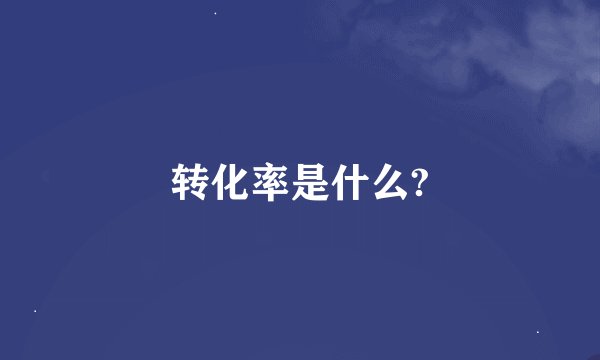 转化率是什么?