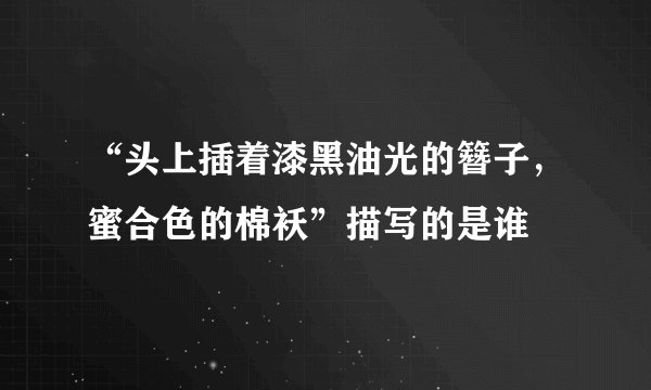 “头上插着漆黑油光的簪子，蜜合色的棉袄”描写的是谁