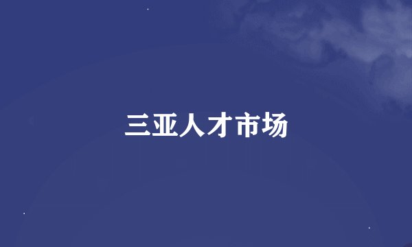 三亚人才市场