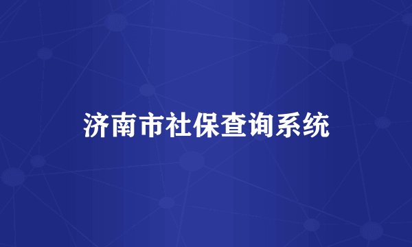 济南市社保查询系统