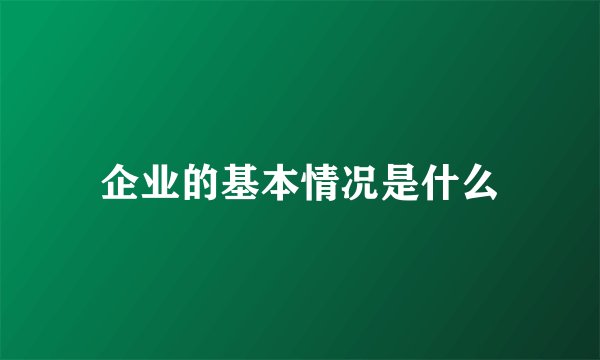 企业的基本情况是什么