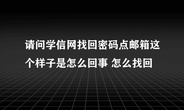 请问学信网找回密码点邮箱这个样子是怎么回事 怎么找回