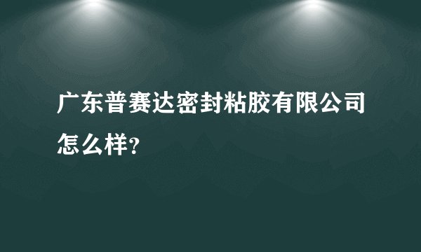 广东普赛达密封粘胶有限公司怎么样？