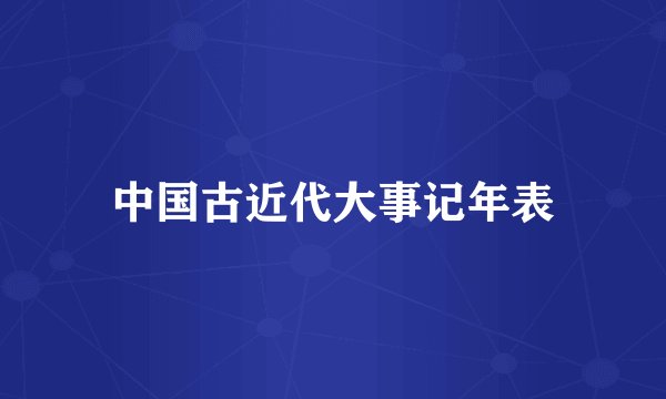 中国古近代大事记年表