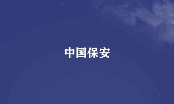 中国保安